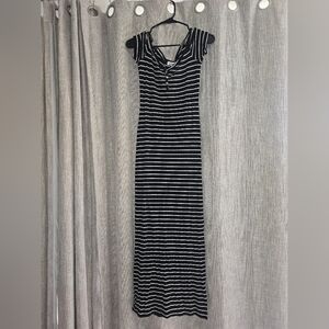Striped Black and White Maxi Dress